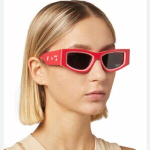 🕶️ New Off-White OERI047 ANDY 2507 Sunglasses - Red Frame, Dark Grey Lenses